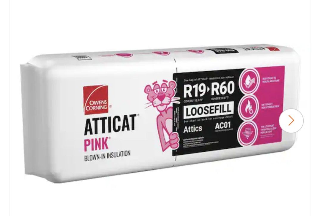 Owens Corning
R-19 - R-60 AttiCat PINK Fiberglass Blown-in Insulation 27.5 lb (1 Bag)