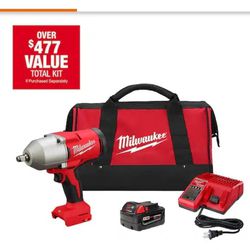 M18 18V Lithium-Ion Brushless Cordless 1/2 in. Impact Wrench with Friction Ring Kit
