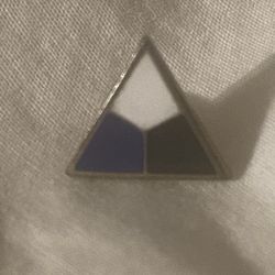 Vintage Theta Delta Chi Pledge Lapel Pin Social Fraternity Black Blue & White Triangle