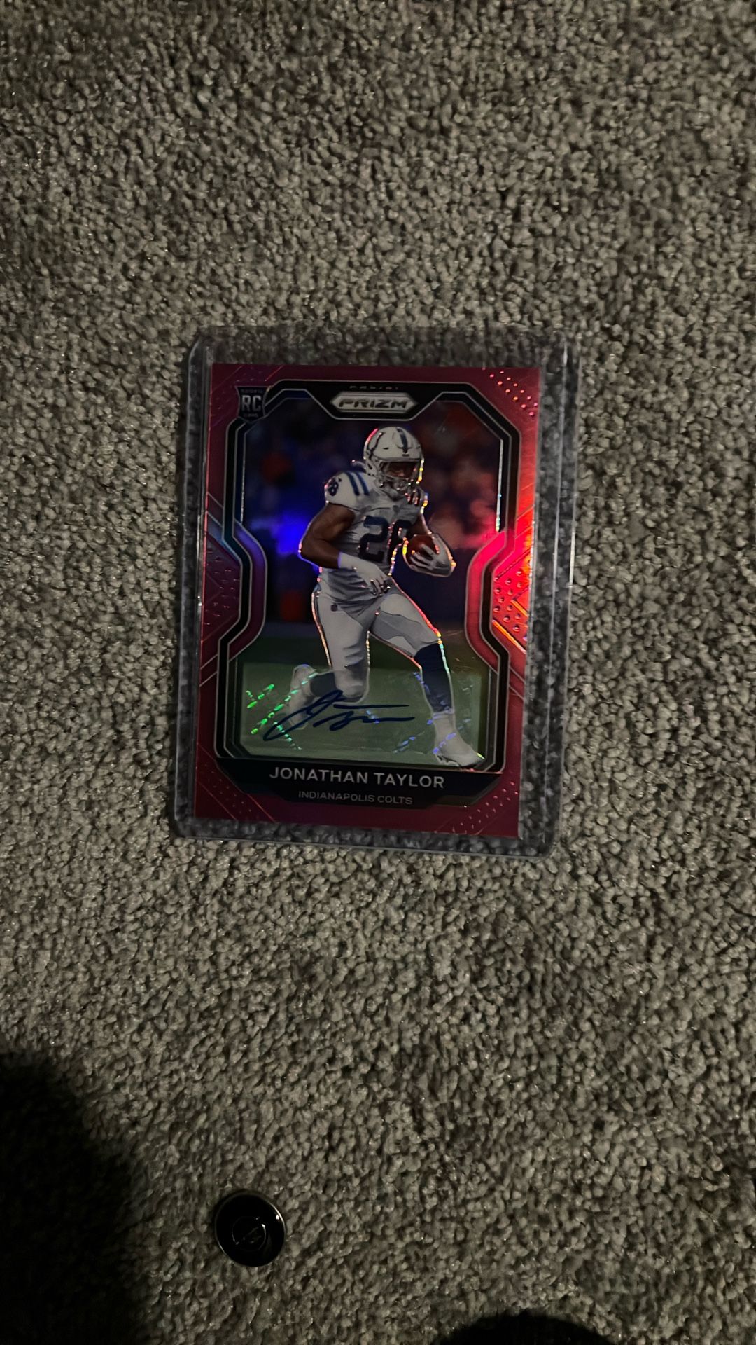 2020 PANINI PRIZM JONATHAN TAYLOR PINK ROOKIE CARD #332 AUTO COLTS Beauty!!