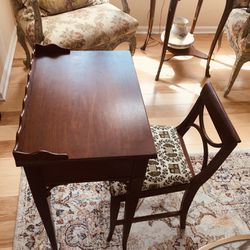 Lovely Antique Phone Table With Matching Chair 