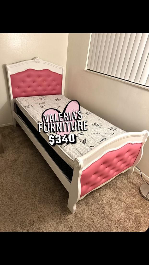 New Twin Bed Frame With Mattress 