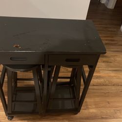 Small entertainment table, charcoal, gray few scratches