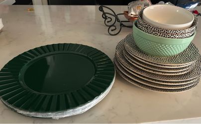 6. Big green plates $ other stack $10 all