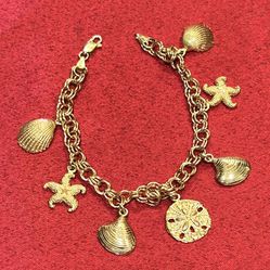 Beautiful Vintage Rare 14K (11.43g) ZRW Ocean-Themed Charm Bracelet