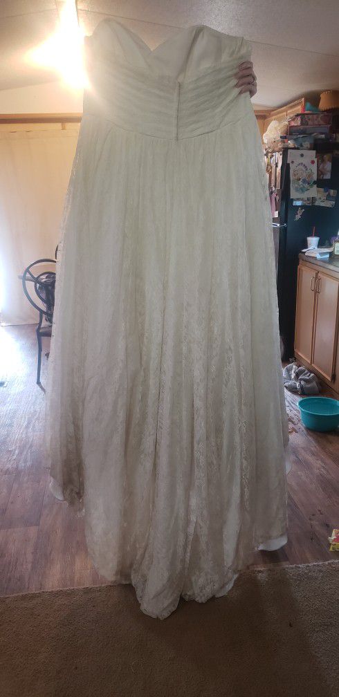 Strapless Plus Size David's Bridal Wedding Dress