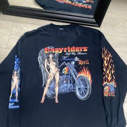 Rare Vintage / Y2K Easy Riders Heaven & Hell Pin Up Long Sleeve