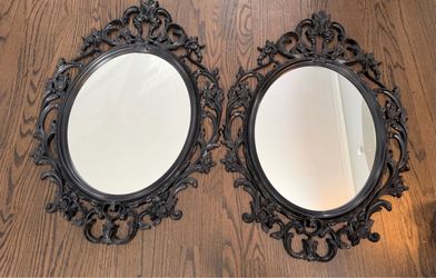 Set of 2 IKEA UNG DRILL Mirror 14743 Large Black Ornate