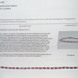 Diamond and Ruby Bracelet.