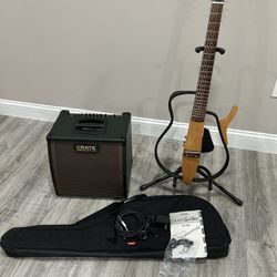 Yamaha SLG100s Silent Guitar/ Crate Acoustic Amp