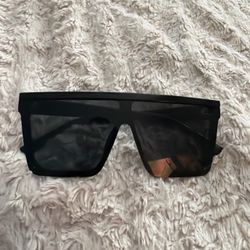 Black Flat Top Shield Sunglasses