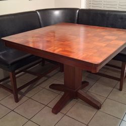 Wood square table 48" X 48" bar height 36" 
