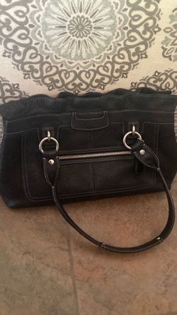 Black Leather Handbag with Silver Hardware
