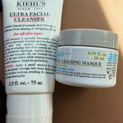 New Kiehl’s Ultra Facial cleanser  Amazon white clay pore cleansing mask combo