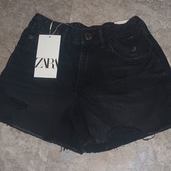 Zara distresses girls youth shorts new