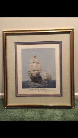 First/Last Journey Victory 1778 - 1922. Print By W L Wyllie.