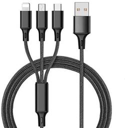 Nylon Braided 3 in 1 Cable Multi-Function Universal Charging