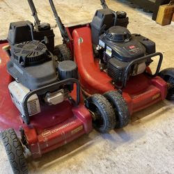 2 Toro Commercial 21 Inch Walk Behind Lawn Mowers 