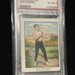 * 1910 T220 MECCA CHAMPIONS JACK DEMPSEY BOXING CARD - PSA 4  * Wow - 116 year OLD CARD * PSA 2 Sold for $250 and a PSA 5 just Sold for $450 - PSA 4 c