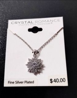 Crystal Romance Silver Burst Swarovski Necklace