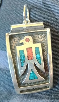 Custom Native American Eagle Pendant Watchband Sterling Silver