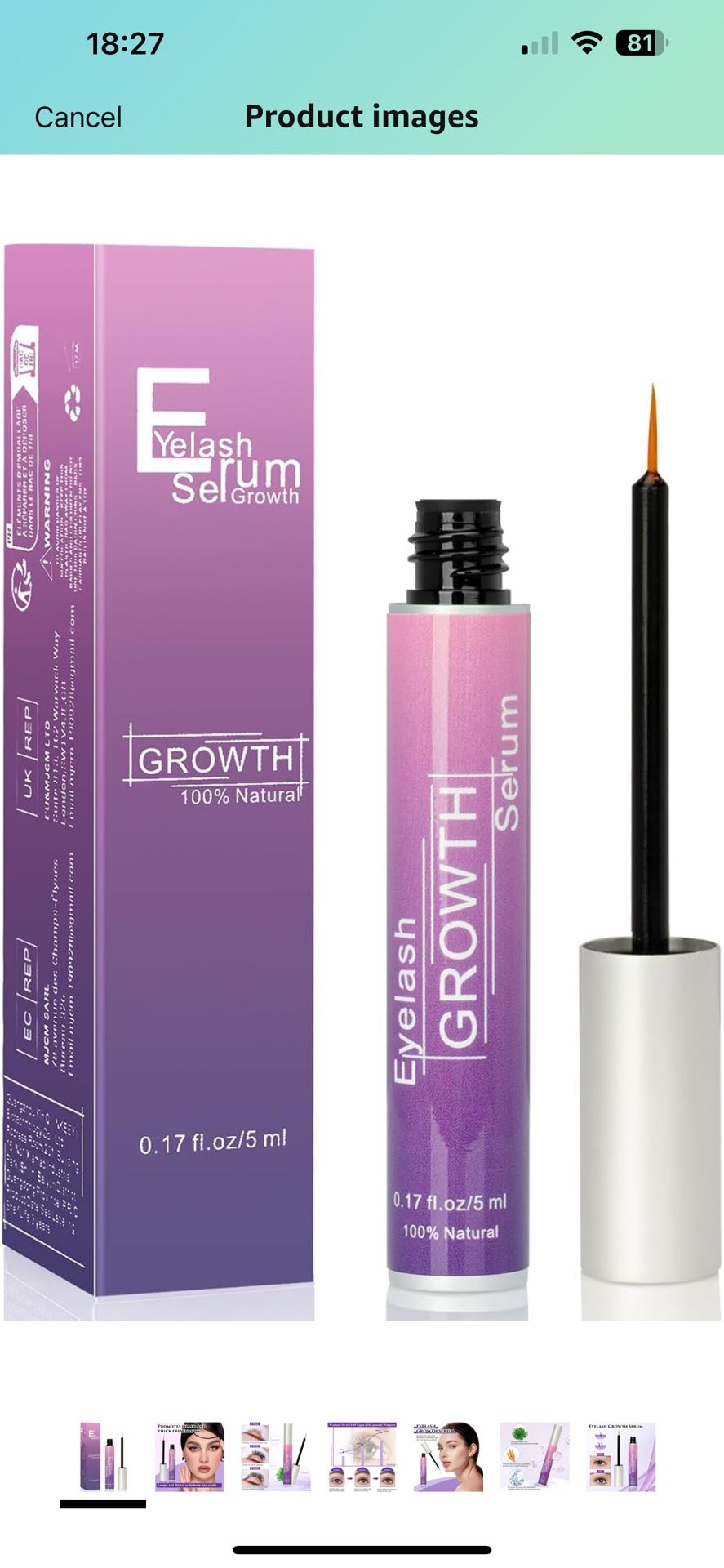 Premium Eyelash Growth Serum, Eyebrow Growth Serum, 18 Plant Extracts for Advanced Lashes Enhancer Longer, Fuller and Thicker, Natural Beauty Enhancem