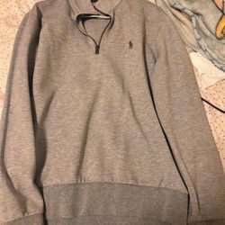 Gray Polo Ralph Lauren Quarter Zip Sweatshirt 