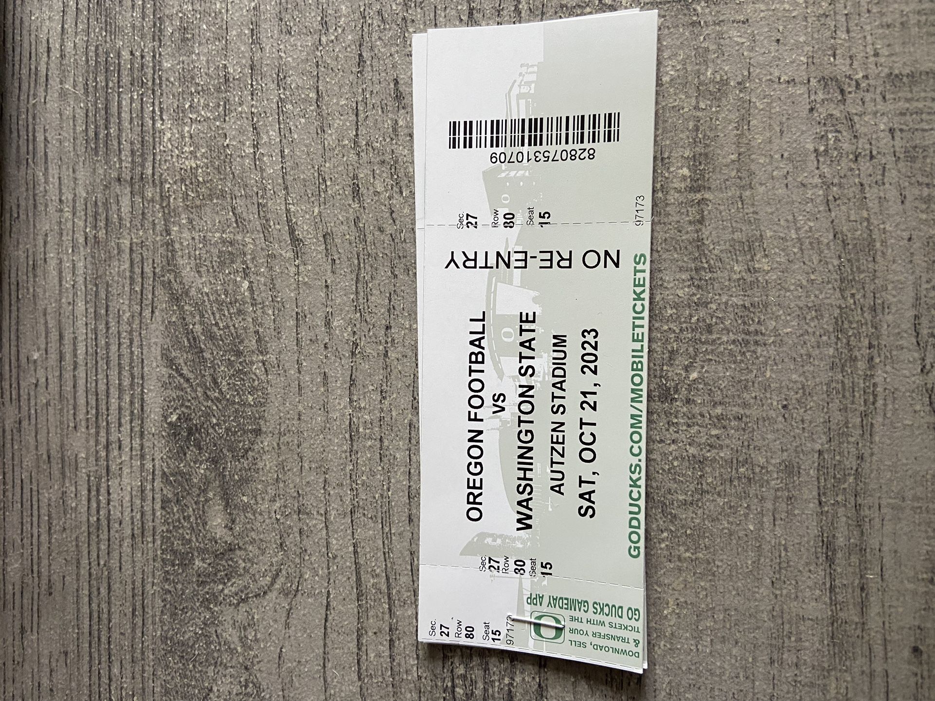 Ducks Football Tickets (10/21)