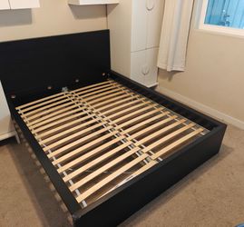 Ikea MALM Queen Sized Bed Frame with Lüroy Slats