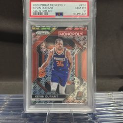 2023 Prizm, Monopoly, Kevin Durant All-Star Go Psa 10