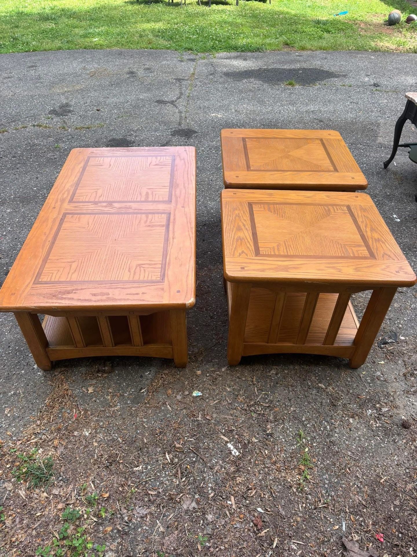 Coffee table and two end tables