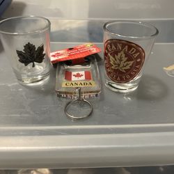 Canada Shot Glasses And Bottle Opener