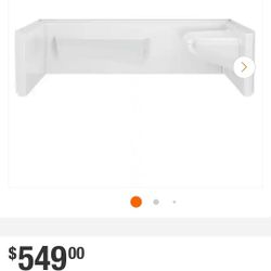 ✨️ Delta Classic 500 Right Seat 60 in. W x 17.13 in. H 3-Piece Direct-to- Stud Alcove Shower Wall Surround in High Gloss White W4947