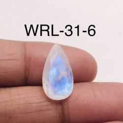 White Rainbow Moonstone Facetted Cut Stone Pear Gemstone-WRL-31-6