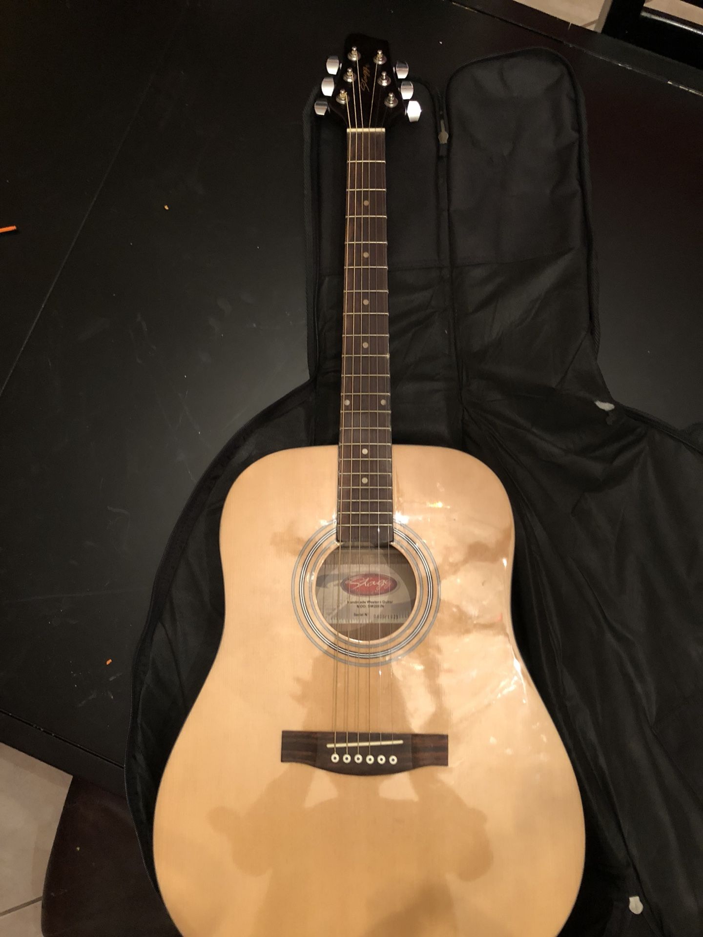 Stagg Handmade SW205N 6 String Acoustic Western Guitar
