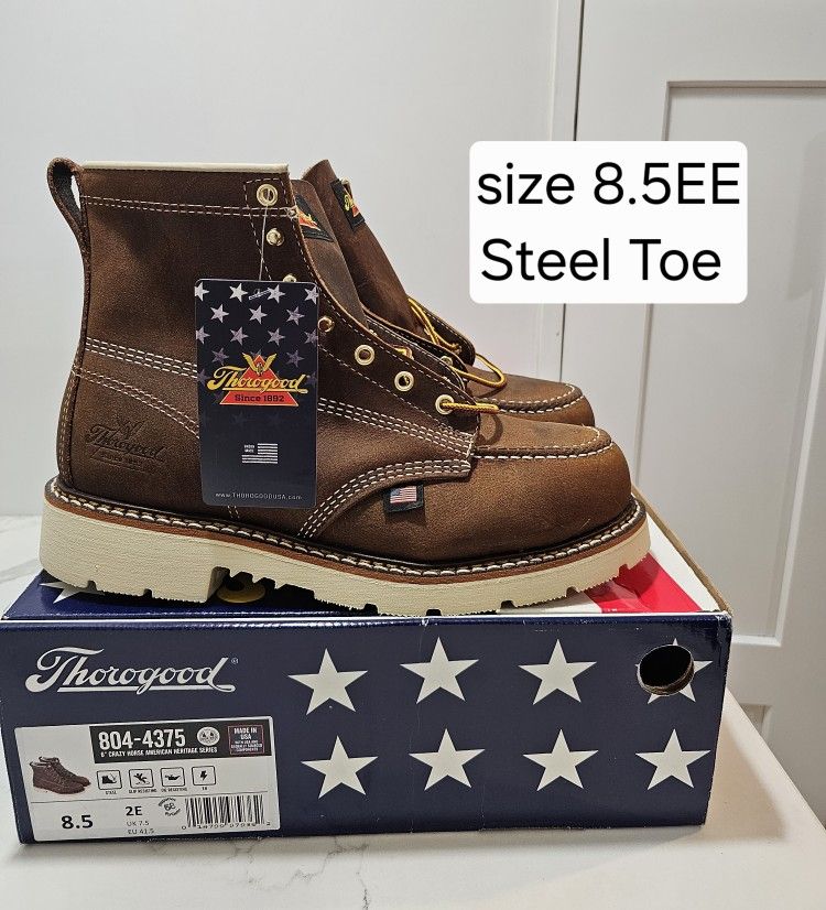 Thorogood Steel Toe Work Boots Size 8.5