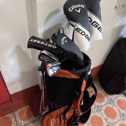 Complete 2024 Callaway Edge ALL Stiff shafts Golf Set Std. men’s RH in Titleist Stand bag!