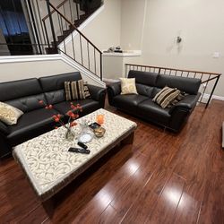 Italian Leather Sofa And Loveseat 