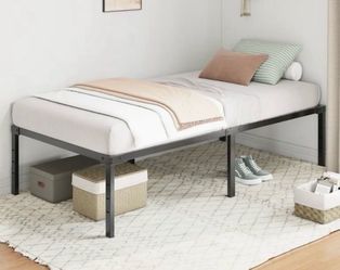 BRAND NEW & ASSEMBLED! Twin Size 18" Heavy-Duty Metal Bed Frame (2200 lbs) - $40