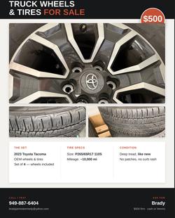 2023 Toyota Tacoma Wheels and Tires