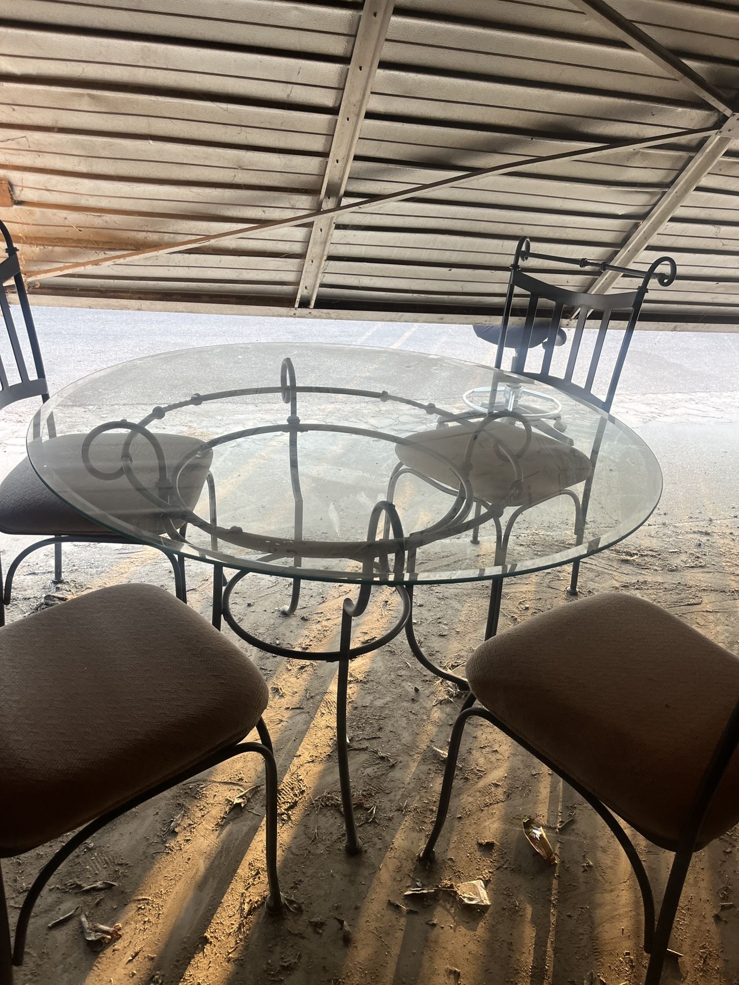 Glass Table With 4 Chairs