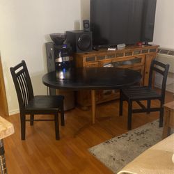 Dining Set Black table 2 Chairs