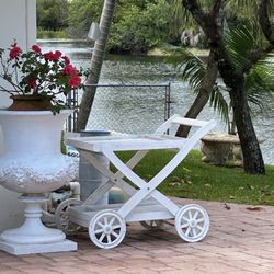Vintage Patio Bar Cart / Serving Cart / Plant Display Cart