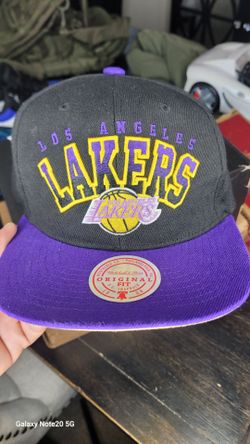 NBA Los Angeles LA Lakers Mitchell & Ness SnapBack Hat Cap Adult OSFM Black