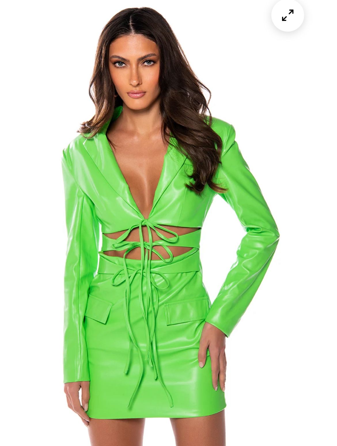 FAUX LEATHER BLAZER DRESS
