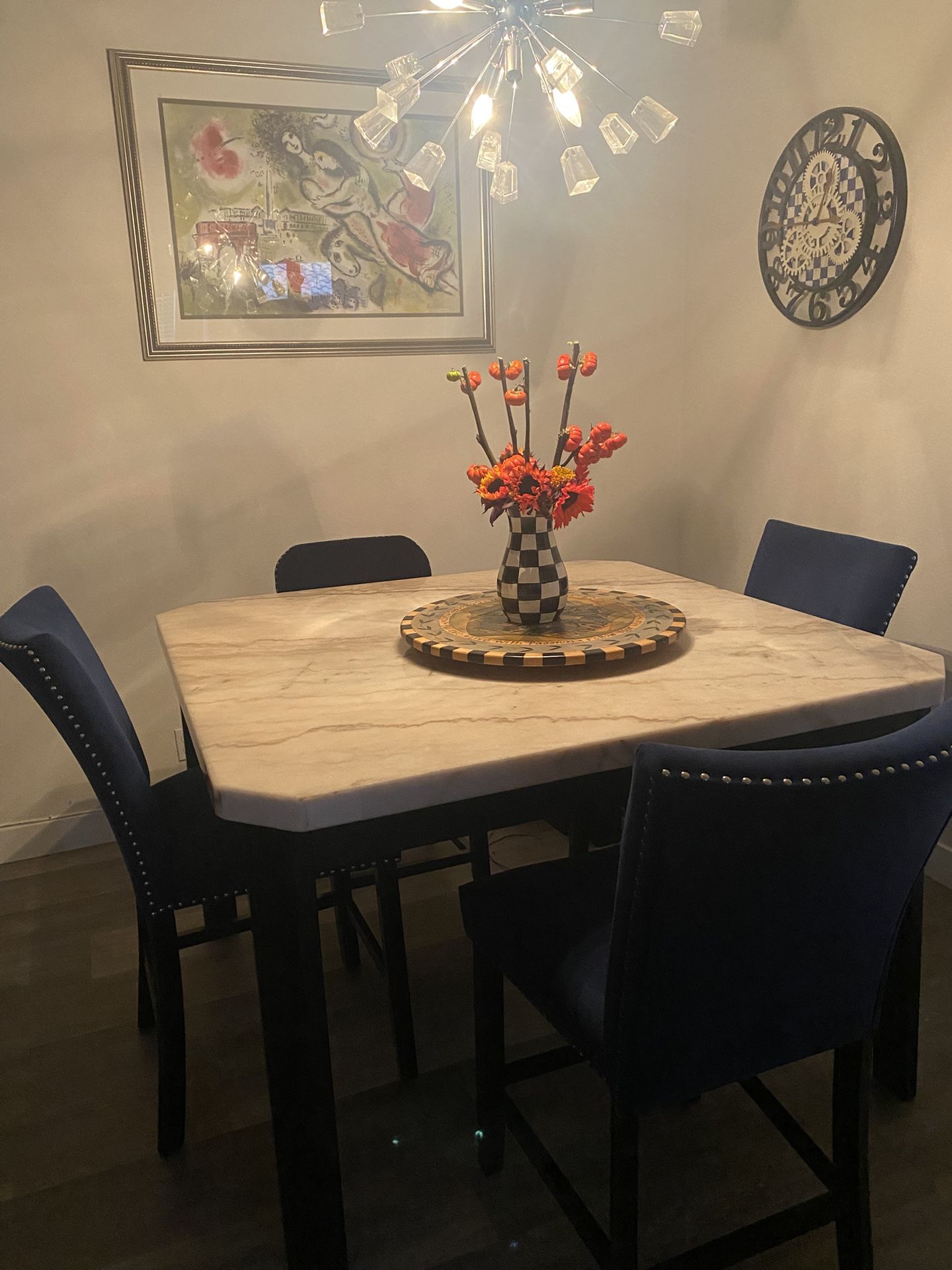 Marble Dining Table And 4 Chairs