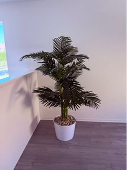 Nearly Natural 6.5ft Artificial Golden Cane Palm Tree,