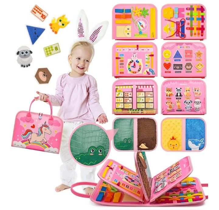 Silouka Toddler Busy Board Montessori Toys, Sensory Board