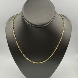 14KT 20” YELLOW GOLD ROPE CHAIN 16.2GR 3MM