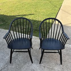2 Black Dining Chairs 